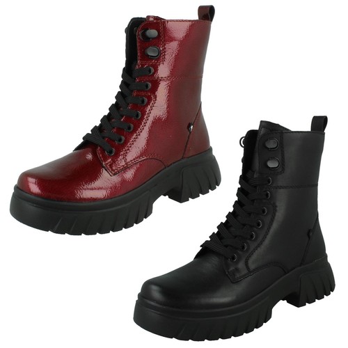 Femmes rieker cuir lacet - cuir,