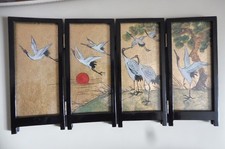 Mini paravent bois laqué noir