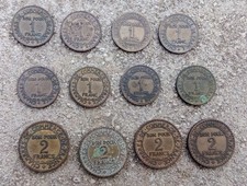 vintage lot ancienne  piece de monnaie bon pour  1 et 2 francs