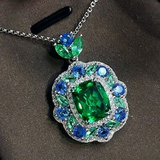 Pendentif collier femmes neuf style bohème mélange couleur vert citrine pierre