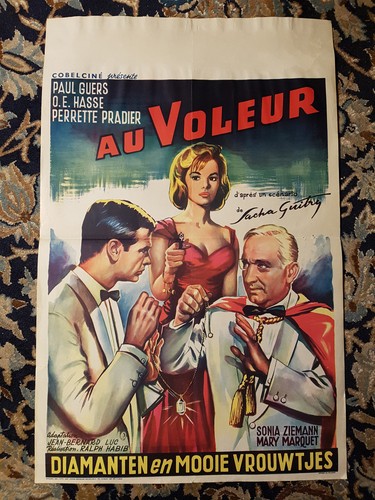 Affiche belge 1960 - au, voleur