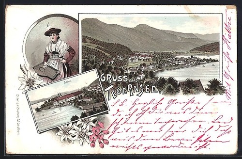 Lithographie tegernsee femme - lithographie,