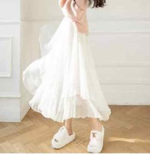 Jupe Longue Blanche En Satin