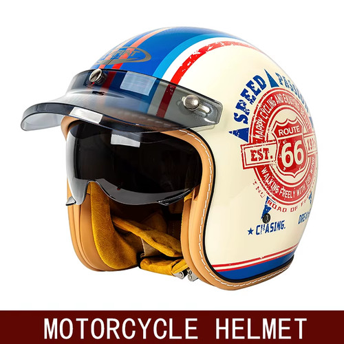 Casque moto rétro - 3/4, hiver