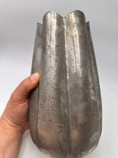 JEAN GARDERE Hammered Tin Dinanderie Corolla Vase