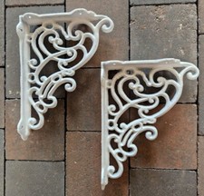 LOT DE 2 ÉTAGÈRES CONSOLE CONSOLE STYLE ANCIEN BLANC ÉTAGÈRE FONTE NEUF