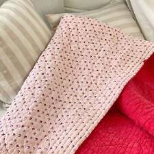 57x73 Small scale fabric Turkey Red quilt Provencal boutis 1860 hand quilted Fr