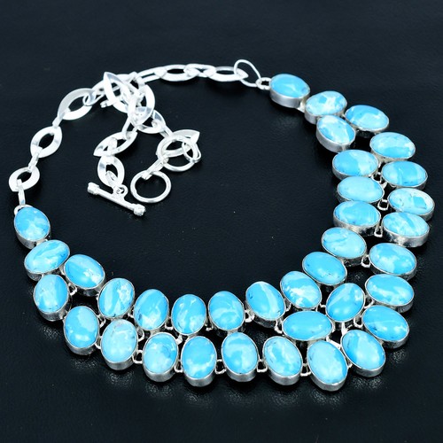 Collier bijou ovale larimar - bijou,