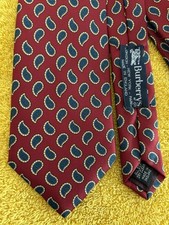 Burberry London Red Foulard Print Silk Tie 3.5"W x 58"L Made in England NWOT