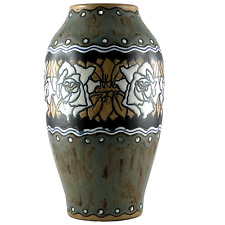 Antique CHARLES CATTEAU SANDSTONE CERAMIC VASE, Art Deco ceramics 1920/1930/boch...