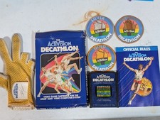 Vintage Activision Decathlon Atari Game w/Box, Glove, Gold/Silver/Bronze Patches