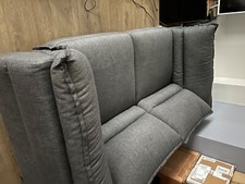 CANAPE DESIGN 2/3 PLACES TISSU GRIS anthracite MARQUE Natuzzi TRES BON ETA