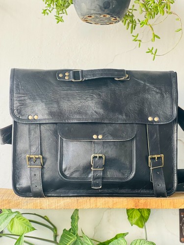 Sac cartable vintage cuir - en,