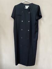 Valentino Black Sack Dress Double Breasted Simple Vintage 90s VTG Sz 42 Miss V
