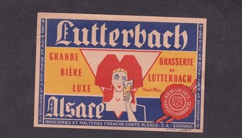 Old label beer alcohol - , france