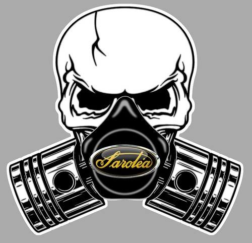Sarolea pistons skull - sarolea, sticker