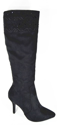 Botte noire strass - strass, noir