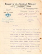 Invoice.AM19813.Limoges.1921.Société du meuble Massif.SAIB.Société Anonyme
