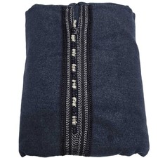 Homme Laine Cachemire Mélange Épais Bleu Marocain à Capuche Thobe Juba Djellaba