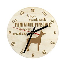 Pinscher nain horloge en contreplaqué Art-Dog