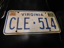 Virginia License Plate  VA #
