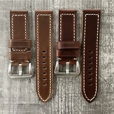 24mm Barrette à Ressort Montre Cuir Marron Sangle Pour Panerai Luminor Marina