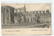 BELGIQUE , BORDS DE LA SAMBRE , RUINES DE L ABBAYE D AULNE