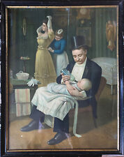 Tableau chromo 1900 Scène de