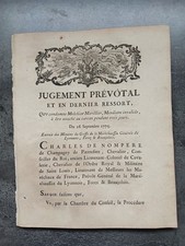 Document Rare CONDAMNATION Justice Royale Carcan Règne Louis XVI