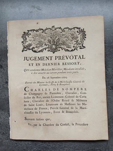 Document rare condamnation - rare,