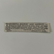 Tennent's Scotch Ale Agcy C Oudesluys 1862 Civil War Baltimore Clipping SAJ2-S19