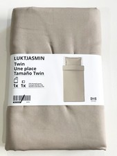 Ikea LUKTJASMIN Twin Duvet cover and pillowcase gray-beige - NEW
