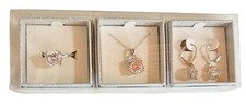 Absolute Sterling sliver Cubic Zirconia Pendant Earrings & Ring Set Sz 7 Women's