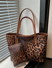 2X Sac Léopard Marron Simili