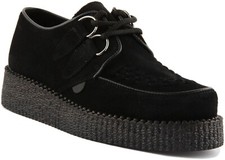 UNDERGROUND Wulfrun Simple Daim Noir Original Creeper Lacet Taille UK 3 -