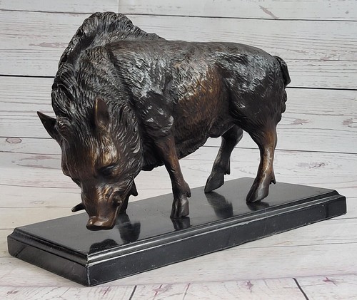 Boar wild pig bronze statue - wild,