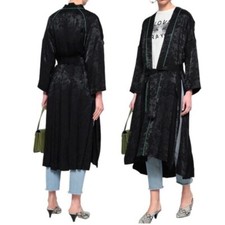 Maje Vasita Kimono Duster Cardigan Coat Jacquard Full Length Belted Robe 1/Small