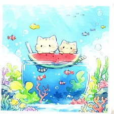 Serviettes en papier chat