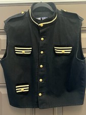 Ladies Vintage LA Blues Button Up Military Michael Jackson Vibe Vest Large