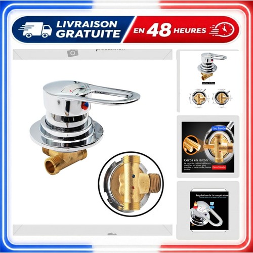 Mitigeur douche laiton vanne - laiton,