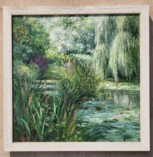 jean claude Cubaynes étang aux nympheas huile sur toile impressionniste.