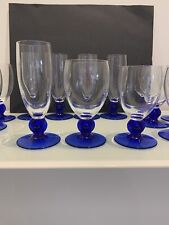 luminarc glass model Molière champagne flute wine glass and water foot blue 15p