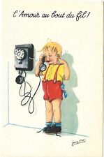 L'Amour au bout du fil ! - Enfant téléphone -- Carte postale