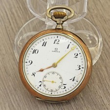 RARE 1910's OMEGA 19" LOBNN Swiss made solid SILVER 800 pocket watch many medals