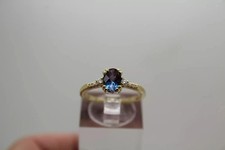 Bague de mariage femme alexandrite coupe ovale de 2,55 carats en or jaune mas...