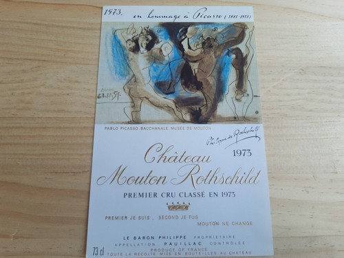 étiquette vin chateau mouton - étiquette,