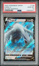 2022 Pokemon Sword & Shield Silver Tempest #138 Lugia V PSA 10 WC