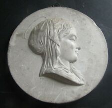 MEDALLION PLATE holy profile antique plaster plate