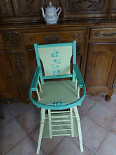 chaise haute ancienne relookée     pour déco  poupon ,poupée ,porte vase plante 