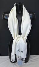 NEUVE av Etiquette, TB Echarpe blanche LA CASA DEL CACHEMIRE